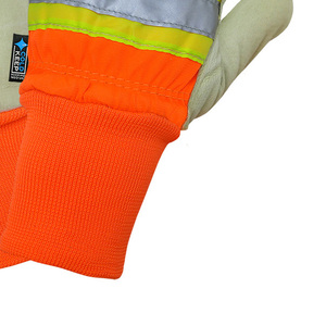 ถุงมือหนังวัวสีเหลืองสำหรับผู้ชาย, ถุงมือสะท้อนแสง - Product Image 3