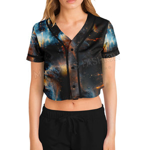 Vente à Chaud Haute Qualité Crop Top Maillot de Baseball Vêtements de Sport Respirants pour Femmes avec Logo Personnalisé - Product Image 6