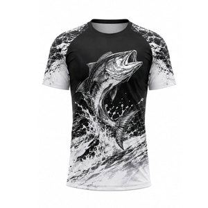 Camisa de Pesca para Hombre, Impresión por Sublimación, UPF 50, Secado Rápido, Patrón Amarillo y Negro, Ropa para Exteriores - Product Image 5