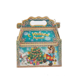 Custom Luxury Christmas Chocolate Cardboard Paper Gift Boxes Transparent Tall Cake Folding Gift Packaging Box