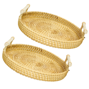 Bandeja de ratán La solución de almacenamiento artesanal perfecta para su cocina Elegante respetuoso con el medio ambiente e ideal para organizar productos horneados - Product Image 1