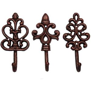 Crochets muraux vintage en fer noir avec défilement pour ajouter de l'élégance à votre décor de maison ou de bureau - Product Image 6