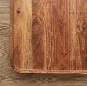 Plateau de service en bois avec poignées faciles à saisir, adapté à la maison et aux hôtels - Product Image 6