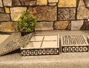 ชุดกล่องไม้ใส่ของฝังมุกทำด้วยมือพร้อมลูกบิดคริสตัลอุปกรณ์จัดระเบียบบ้านสำหรับเป็นของขวัญแต่งงาน - Product Image 3