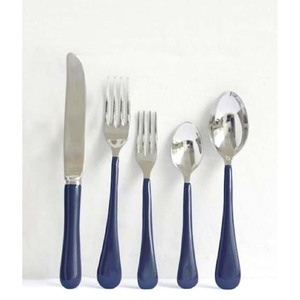Juego de cubiertos de lujo moderno de alta calidad de acero inoxidable con mango de cerámica azul para boda o uso doméstico - Product Image 1