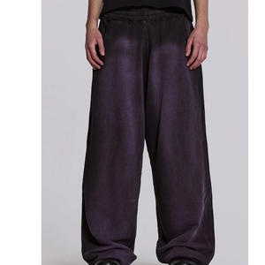 Pantalones de chándal 100% de algodón transpirables de cintura alta lisos con logotipo personalizado para hombre, pantalones deportivos informales para correr, gimnasio, fitness, venta al por mayor - Product Image 2