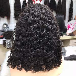 Vente en gros perruques en dentelle HD bouclées birmanes brutes de haute qualité cheveux humains de couleur noire pour les femmes d'extensions de cheveux vietnamiens - Product Image 4