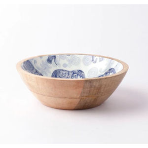 Cuenco de sopa de madera de mango hecho a mano, diseño elegante impreso a mano, perfecto para decoraciones de bodas y uso de cubiertos domésticos - Product Image 3