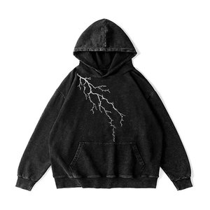 Sudadera Unisex Y2K Lisa para Hombre, Estilo Vintage, Lavada al Ácido, Informal, para Calle, Otoño, Ecológica - Product Image 4