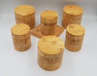 Meilleure vente pot en bambou en bois crème cosmétique 250g avec intérieur en plastique 100% bambou écologique matière première du Vietnam