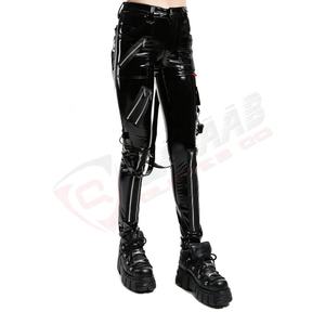 Punk-Goth Anti-Wrinkle Women Slim-Fit Breathable Fashion Casual Gothic-<b>Trouser</b> Bondage Pant-Punk Shorts Pants <b>Trouser</b> - Product Image 4