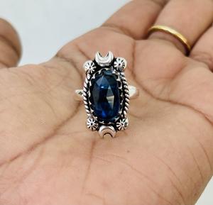 Anillo de diseñador de Plata de Ley 925, piedra preciosa de cianita Original, moissanita, joyería para fiestas de excelente calidad, venta al por mayor - Product Image 5