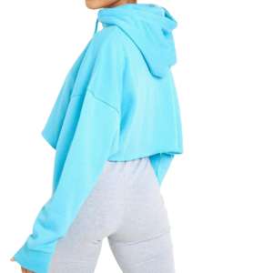 Sweat à capuche oversize pour femme, personnalisé OEM, à capuche, à épaules tombantes, à ourlet brut, uni, broderie, streetwear, respirant - Product Image 2