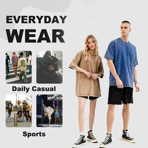 T-shirt en coton biologique en gros, logo personnalisé, épaules tombantes, t-shirt oversize, t-shirt vierge, t-shirt délavé à l'acide, homme - Product Image 3