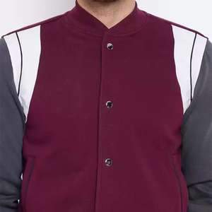 Blouson bombardier baseball noir unisexe logo personnalisé vente en gros pour hommes hiver fermeture éclair bouton décoration avant placement de logo - Product Image 5