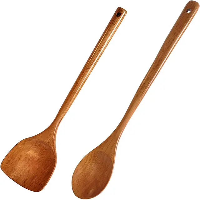 Hot Selling Kitchen Bamboo Wood Utensils Set Eco Friendly Cooking Tools Spoon Spatula Bamboo With Holder