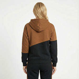 Sweat-shirts pour femmes sur mesure OEM, design élégant à blocs de couleur, coupe décontractée, épaules tombantes, poche kangourou - Product Image 3