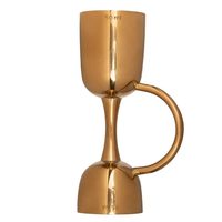 Jigger à cocktail moderne japonais de luxe en acier inoxydable avec anneau en bois, écologique et personnalisable, outil de mesure pour bar et vin