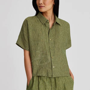 ชุดเสื้อผ้าคอตตอนเข้าคู่กับเสื้อเชิ้ตและกางเกงขายาวสำหรับผู้หญิงชุดฤดูใบไม้ผลิ - Product Image 4