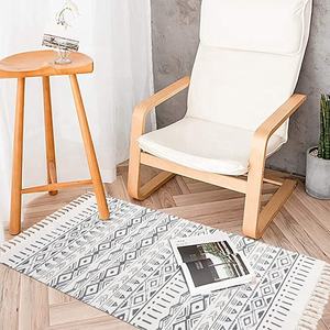 MORE Boho Cotton Area Rug Set 2 Piece Hand Woven Cotton Rugs with Tassel <b>Runner</b> Rugs for Kitchen, Hallway, Living Room - Product Image 4