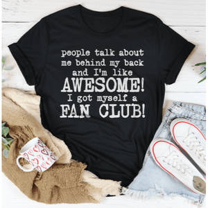 Camiseta Casual de Algodón para Mujer, Transpirable y Cómoda, con Estampado 'People Talk About Me My Back', Talla XL, Corte Holgado para Verano - Product Image 1