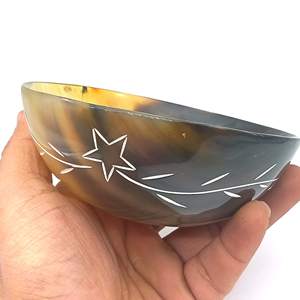 Bol en corne de buffle naturel fait à la main de haute qualité Style de conception d'assiette d'ustensiles de cuisine pour la maison hôtels restaurants - Product Image 6