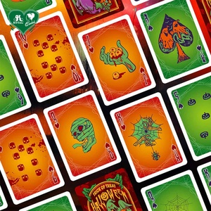 Juego de cartas de póker con tema de Halloween personalizado, naipes de Halloween fantasma de calabaza - Product Image 5