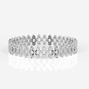 Brazalete de Oro de 18K con Diamante Moissanite de Corte Redondo, Elegante Brazalete - Product Image 4