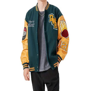 แจ็กเก็ตเบสบอลเลตเตอร์แมนสำหรับผู้ชายเสื้อแจ็คเก็ตแบบสตรีท OEM โลโก้ด้านหน้า - Product Image 4