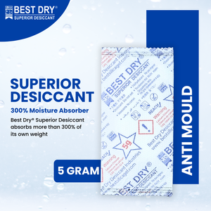 MEILLEUR DÉSICCANT SUPÉRIEUR 5g Gel de silice 100% pureté Anti-moisissure Absorbeur d'humidité pour l'électronique Emballage en cuir - Product Image 1