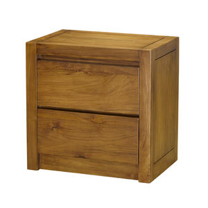 Modern Simplicity <b>Teak</b> <b>Bedside</b> <b>Table</b> with 2 Drawers | Crafted from Sustainable Indonesian Wood Bedroom - Product Image 2