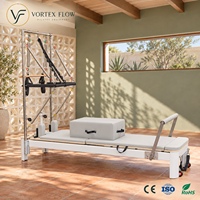 Machine de Pilates Reformer en aluminium de qualité supérieure avec barre de repose-pieds réglable, demi-tourneur et roulettes silencieuses, pour usage domestique ou en salle de sport