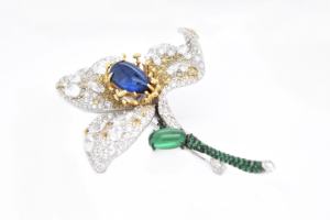 Broche en argent sterling de luxe à fleurs rétro pour mariage, fiançailles, fête et cadeau - Product Image 3