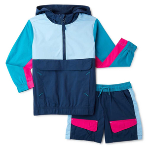 Conjunto corto cortavientos personalizado de alta calidad para hombre, ajuste relajado, conjunto corto de nailon transpirable de poliéster 100% para hombre, logotipo personalizado - Product Image 1