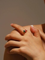 Bague de naissance double personnalisée en or 14 carats vermeil bijoux de couple personnalisés pour anniversaire fête des mères plaqué rhodium pour fêtes