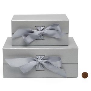 Collapsible Magnetic Closure Gift Box with <b>Ribbon</b> Finish for Presenting Gift Sets - Product Image 3