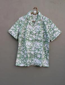 Ensemble de pyjama court fait main 100% coton pour femmes imprimé floral cadeau de demoiselle d'honneur tissu tissé thermique printemps écologique été ODM - Product Image 2