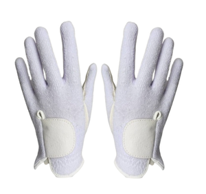Gants de golf personnalisés pour hommes et femmes Combinaison de matériaux respirants avec tissu Cabretta Palm Serviette disponible Blanc Main gauche droite - Product Image 5