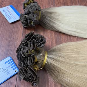 Extensiones de cabello de trama atada a mano de nuevo diseño, cabello sin retorno, suave y fina cutícula ligera, trama de cabello Genius intacta, trama atada a mano - Product Image 2