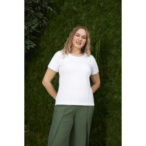 Crew Neck Plus Size <b>White</b> <b>T</b>-<b>Shirt</b> - Product Image 4