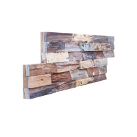 Paneles Acústicos de Madera de Teca Reciclada de Indonesia para Apartamentos, Diseño Geométrico Minimalista, Erosión Natural, Fácil Instalación