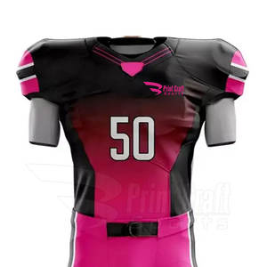 Nueva Llegada PRINT CRAFT SPORTS Uniforme de Fútbol Americano Unisex 100% Poliéster Transpirable de Manga Corta en Oferta con Contraste de Color - Product Image 3