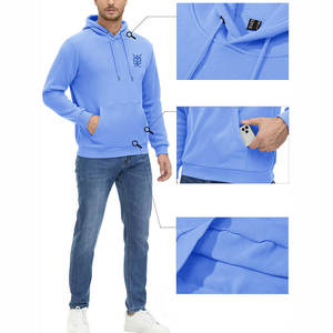 Venta directa de fábrica, sudaderas básicas para hombre, de alta calidad, duraderas, ligeras, con bolsillo frontal. - Product Image 5