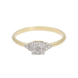 แหวนทรงสี่เหลี่ยมประดับเพชรธรรมชาติสีทอง14K แหวนเพชรทรงกลมตัดเหนือกาลเวลาแหวนเพชรสวยงามคลาสสิกสุดคลาสสิก - Product Image 4