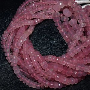 Quartz Rose Naturel Pierres Précieuses Facettes Rondelle Perles De Cristal DIY Fabrication De Bijoux Perles De Pierre Rose Pierre Semi Précieuse En Gros - Product Image 4