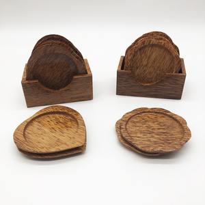 Ensemble soucoupe et support en bois de noix de coco soucoupes en bois de coco les moins chères de la meilleure qualité d'usine du Vietnam - Product Image 1