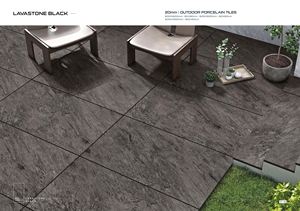 Dalles de porcelaine extérieures très résistantes 16mm 20mm 30mm Corps plein Anti-décoloration Anti-gel Design moderne veiné d'ardoise - Product Image 3