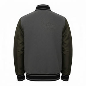 Custom <b>Men</b>’s Wool Varsity <b>Jacket</b> Blank Bomber Letterman <b>Jacket</b> with Satin Sleeves High Quality Embroidery Patchwork Streetwear - Product Image 3