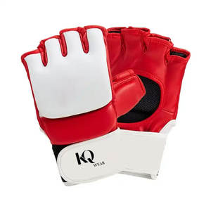 Guantes de MMA de Cuero con Dedos Descubiertos para Kickboxing y Sparring con Tela Transpirable, Ligeros y con Correa de Muñeca Ajustable - Product Image 1