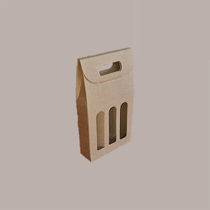 Caja de cartón marrón suave de 25 piezas para 3 botellas 250/500ml juegos de servicio de aceite 170x55H305mm - Product Image 1